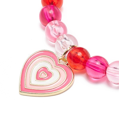 4Pcs 4 Style Acrylic Round Beaded Stretch Bracelets Set BJEW-JB08926-02-1