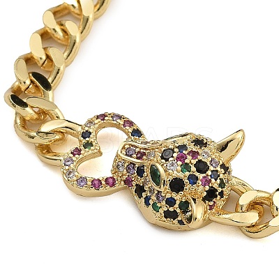 Brass Micro Pave Cubic Zirconia Bracelets BJEW-K261-06G-1