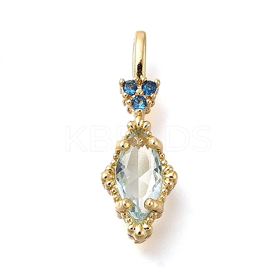 Brass Glass Pendants KK-U061-20G-02-1