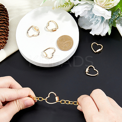 6Pcs Brass Screw Carabiner Lock Charms KK-HS0001-38-1