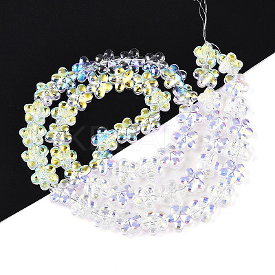Transparency Electroplate Glass Beads Strands GLAA-T023-38A-01-1