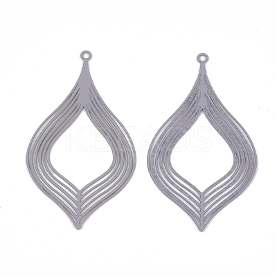 430 Stainless Steel Filigree Pendants STAS-S108-09A-1