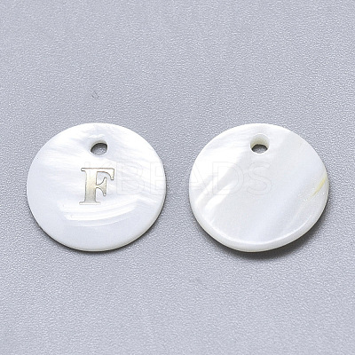 Natural White Shell Mother of Pearl Shell Charms X-SSHEL-N036-053F-1