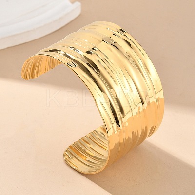 304 Stainless Steel Cuff Bangles for Women AJEW-P127-21G-1