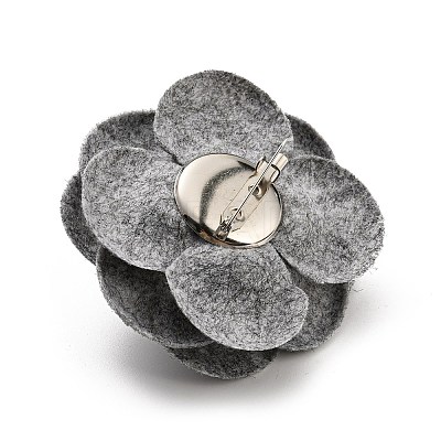 Cloth Art Camelia Brooch Pins LS-AJEW-Q147-01B-1