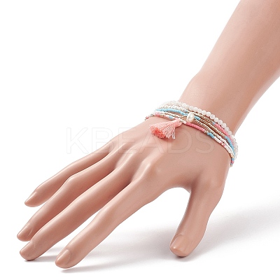 Glass Seed Beads Stretch Bracelet Sets BJEW-JB08955-1