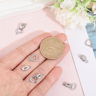 5 Sets Brass Micro Pave Clear Cubic Zirconia Fold Over Clasps KK-CA0002-67P-1