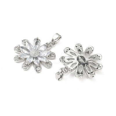 Brass Micro Pave Cubic Zirconia Pendants KK-S532-06P-1