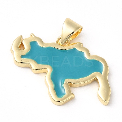Eco-Friendly Rack Plating Brass Enamel Pendants KK-R143-03B-1
