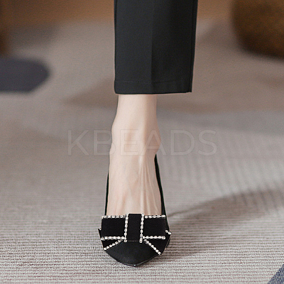 4Pcs 2 Colors Bowknot Velvet Shoe Decorations DIY-WR0004-09-1