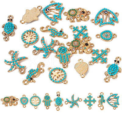 18Pcs 9 Styles Alloy Connector Charms FIND-TA0002-21-1