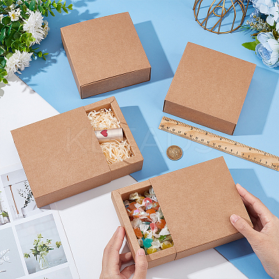 Kraft Paper Storage Gift Drawer Boxes CON-WH0095-56D-1