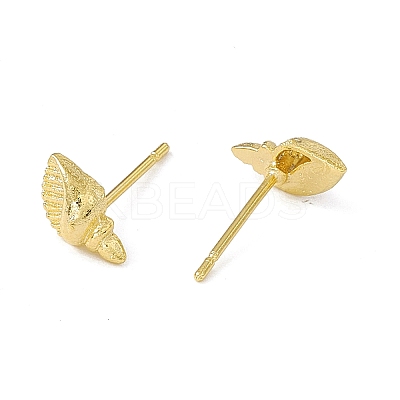 Brass Shell Shape Stud Earrings for Women KK-A172-37G-1