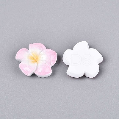 Plumeria Flower Opaque Resin Cabochons CRES-T025-30M-01-1