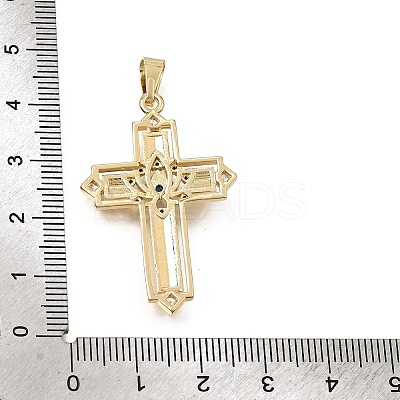 Brass Micro Pave Blue Cubic Zirconia Pendants CU-CBA4BAF-02G-1