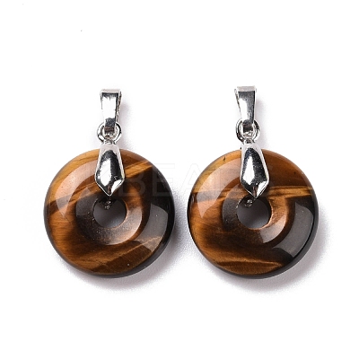 Natural Tiger Eye Pendants G-E059-01P-01-1