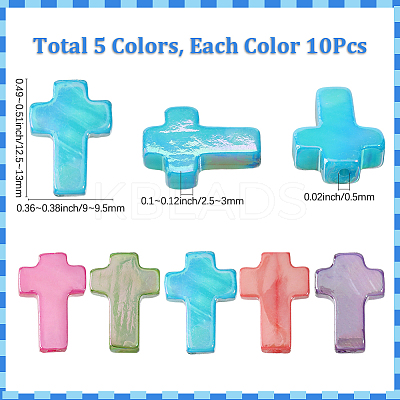 50Pcs 5 Colors Natural Freshwater Shell Beads Strands SHEL-SC0001-67-1