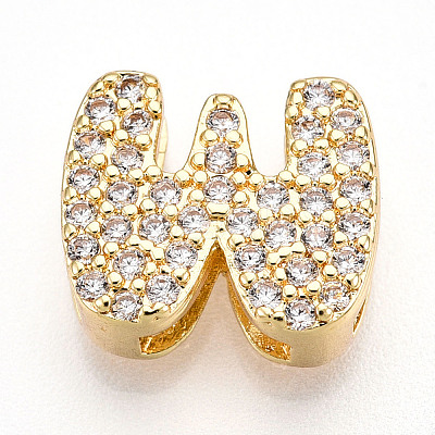 Brass Micro Pave Cubic Zirconia Charms KK-N254-217G-W-1