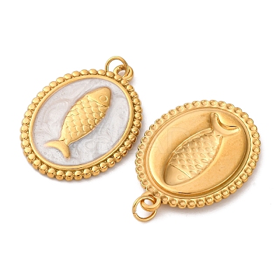 304 Stainless Steel Enamel Pendants STAS-U061-33G-A02-1