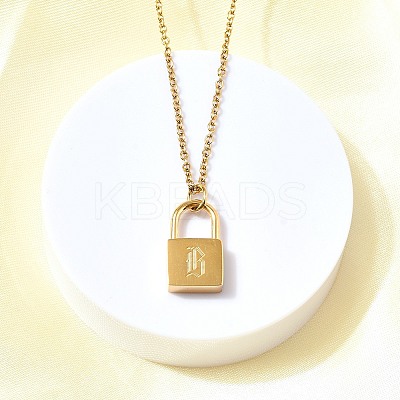 304 Stainless Steel Rolo Chain Pendant Necklaces NJEW-S444-01G-02-1