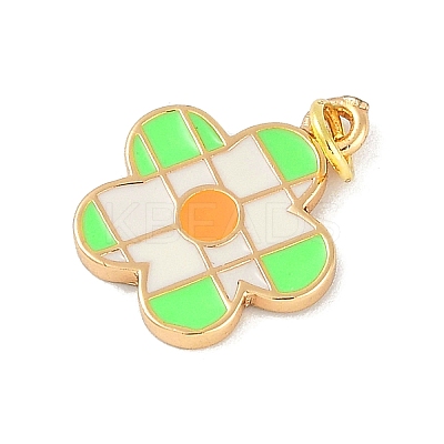 Brass Enamel Pendants KK-B114-15G-03-1