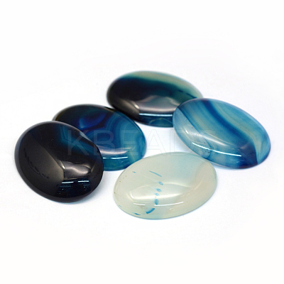 Oval Dyed Natural Striped Agate/Banded Agate Cabochons X-G-R349-30x40-11-1