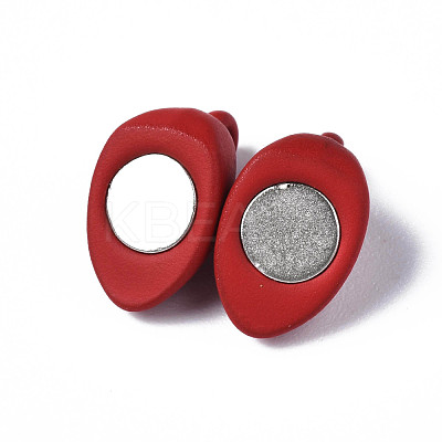 Spray Painted Alloy Magnetic Clasps with Loops PALLOY-T080-19A-07-NR-1