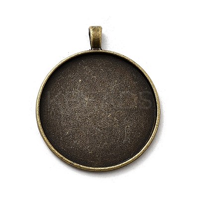 Vintage Tibetan Style Alloy Big Pendant Cabochon Settings X-TIBEP-M018-117AB-NF-1