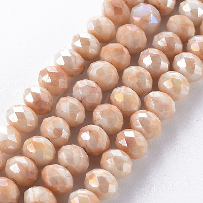 Opaque Baking Paint Glass Beads Strands EGLA-N006-010A-B08-1