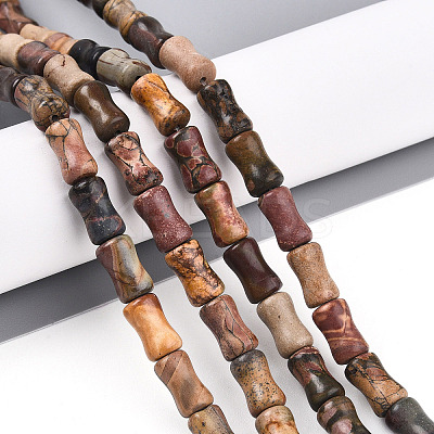 Natural Polychrome Jasper/Picasso Stone/Picasso Jasper Beads Strands G-T140-91-1