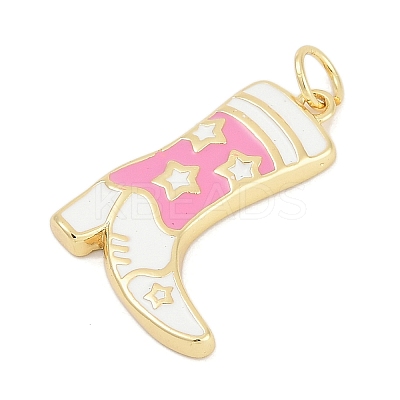 Brass Enamel Pendants KK-G522-50G-02A-1