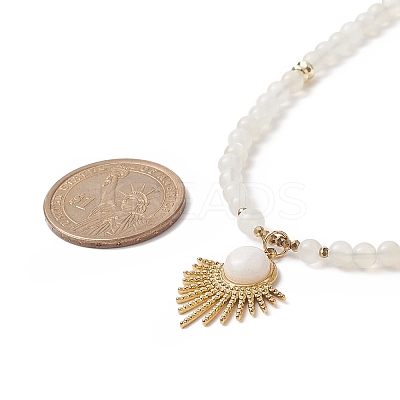 Natural White Moonstone Beaded Necklaces NJEW-JN04226-03-1