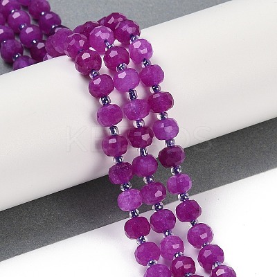Natural Dyed White Jade Beads Strands G-H057-A20-03-1