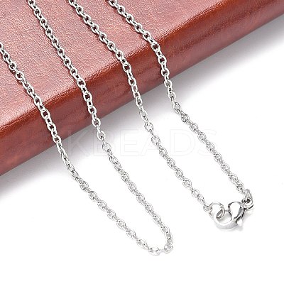 Tarnish Resistant Trendy Unisex 304 Stainless Steel Cable Chain Necklaces NJEW-L043-16P-1