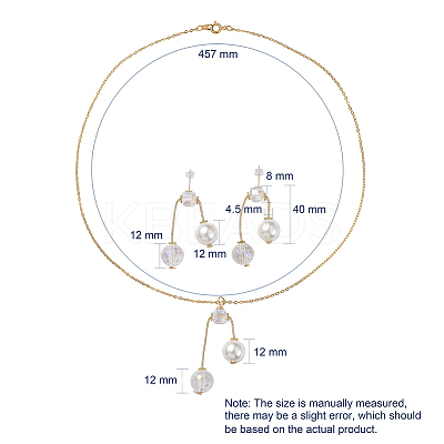 Pendant Necklaces and Ear Studs Jewelry Sets SJEW-JS01064-03-1