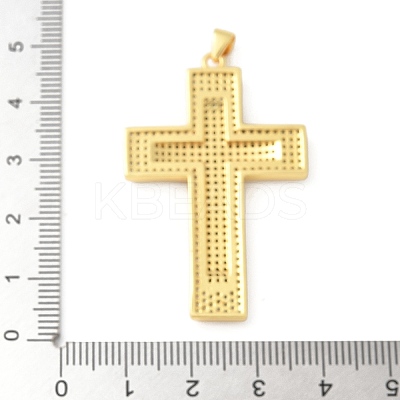 Brass Micro Pave Cubic Zirconia Pendants KK-U053-17G-01-1