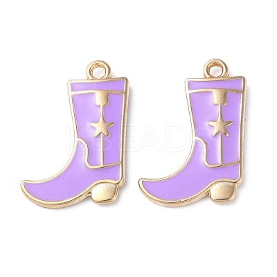 Rack Plating Alloy Enamel Pendants ENAM-G225-01G-1