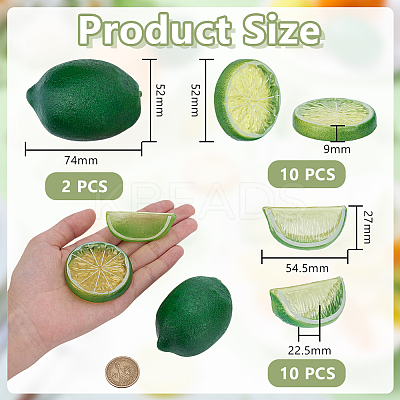 22Pcs 3 Styles Plastic Simulated Lemon DJEW-AR0001-15A-1