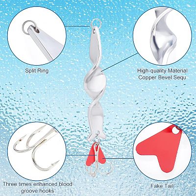 8Pcs 8 Style 201 Stainless Steel Fishing Crankbaits FIND-FH0003-68-1
