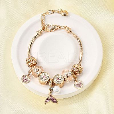 Alloy European Beads Charm Bracelets BJEW-F495-10G-1