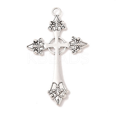 Cross Tibetan Style Alloy Big Pendants TIBEP-Q058-04AS-LF-1