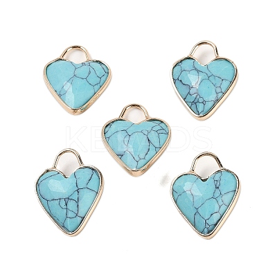 Synthetic Turquoise Faceted Pendans KK-L218-005G-02-1