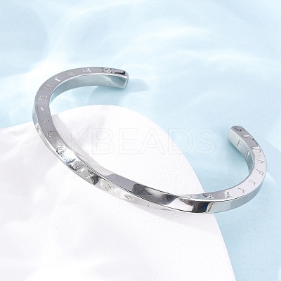 304 Stainless Steel Cuff Bangles for Men Women BJEW-D361-04P-1