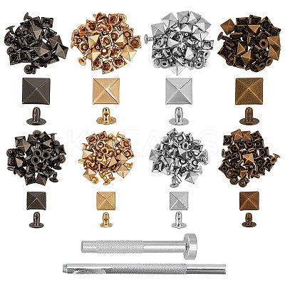 Brass with Iron Flat Square Rivets FIND-WR0011-68-1