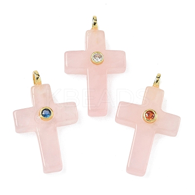 Natural Rose Quartz Pendants G-B180-01G-01-1