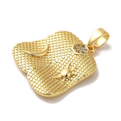 Rack Plating Brass Micro Pave Cubic Zirconia Pendants KK-U027-23G-1