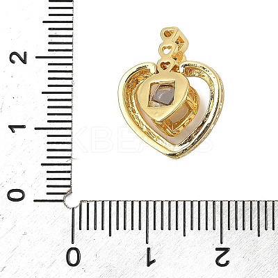 Brass Micro Pave Cubic Zirconia and Glass Pendants KK-M315-01G-02-1