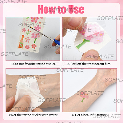 36Pcs 2 Style PVC Waterproof Self-Adhesive Picture Stickers STIC-SP0001-09D-1