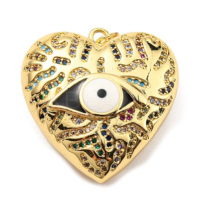 Rack Plating Brass Micro Pave Cubic Zirconia Pendants KK-C026-16G-02-1