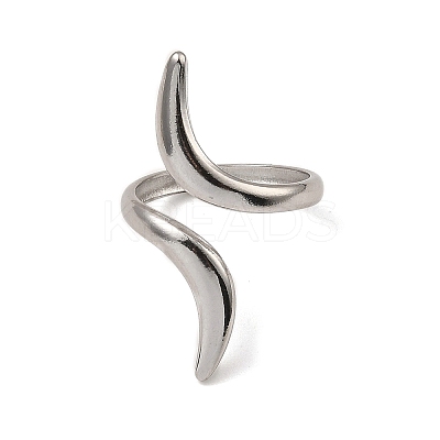 Non-Tarnish 304 Stainless Steel Open Cuff Rings X-RJEW-Z018-02P-1